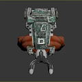 Cyborg Game Movie Character With Red Muscular Body And Mechanical Armor Design Details