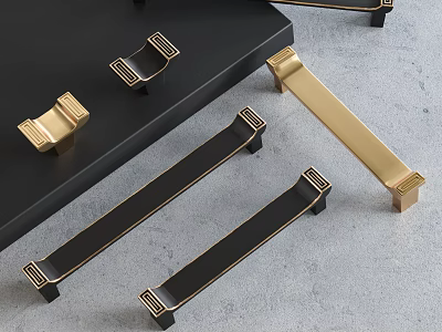 new chinese style door handle 3d model