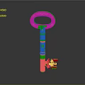 Copper Colored Hardware Key With Metallic Loop Handle And Classic Tooth Design