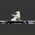 Modern Cartoon Scene Polar Bear Cartoon Polar Bear Anime Polar Bear Wild Bear Ice Floe 3d model