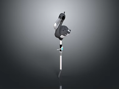 Designer Crafted Flamingo Sculpture With Modern Stand And Sleek Minimalist Design 3d model