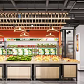 Modern Fruit Store Interior With Fresh Fruits And Wooden Shelves