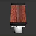 Red Cylindrical Car Air Filter With Metal Inlet And Filter Element 3d model