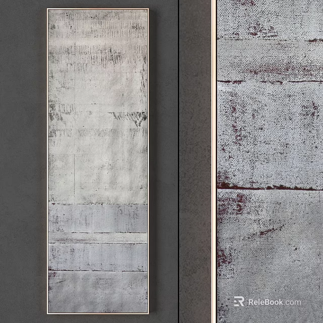 Modern Vertical Picture Frames With Gray And White Textured Surfaces 3d model 