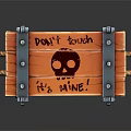 Wooden Pirate Treasure Chest With Skull Logo Metal Clasps Rope Handle And PIRATE'S TREASURE Text