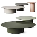 Modern Round Coffee Table Design With Cylindrical Base And Smooth Surface In Various Colors 3d model