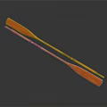 Pair of Wooden Oars as Rowing Sports Equipment on Black Background with Reflection