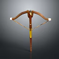 Traditional Handcrafted Wooden Bow With Yellow Grip White Ends And Leather String