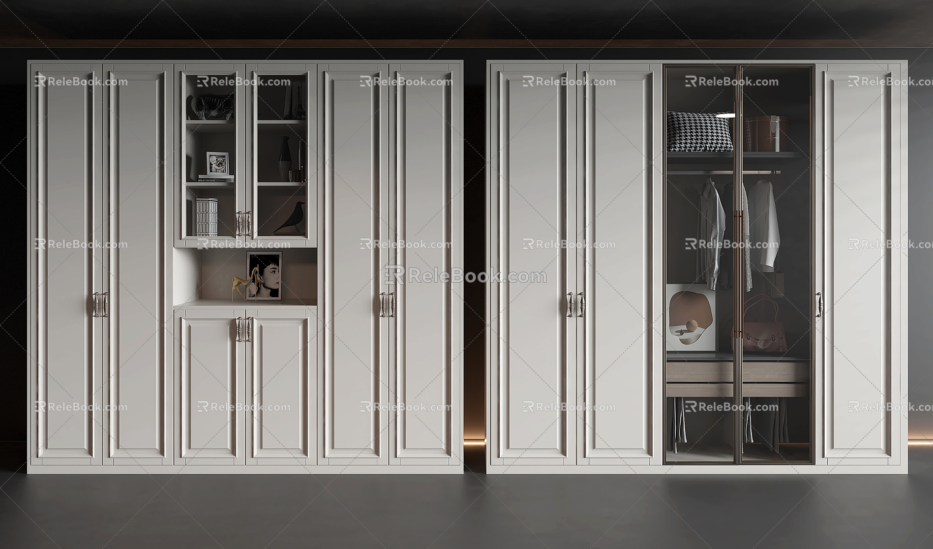 French wardrobe glass wardrobe 3d model