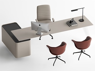 Modern office desk and chair boss table 3d model