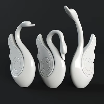 Modern ornaments swan 3d model Modern ornaments swan 3d model