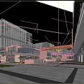 Modern Urban Commercial Street With Modern Buildings Pedestrians Greenery And Open Walkway