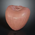 Blush Pink Apple Shaped Ceramic Vase With Textured Surface For Home Decor