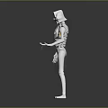 Futuristic Humanoid Robot Character With Green Suit Silver Helmet And Circular Chest Device