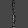 Submachine Gun With Tactical Scope Detachable Magazine Wooden Grip And Metal Body