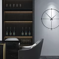 Modern Minimalist Restaurant Interior With White Sculpture Large Circular Ring And Modern White Chair