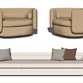 Modern Combination Sofa Multiplayer Sofa 3d model