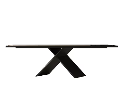Modern Black Dining Table With X Shaped Legs And Sleek Design 3d model