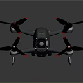 Gray Drone With Four Propellers Red Tip Accents And Built In Camera 3d model