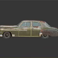 Vintage Rusty Classic Car with Pink Beige Patina and Retro Design