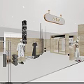 Modern Luxury Womens Clothing Store Interior With Elegant Stone Decor And Stylish Fashion Display Mannequins