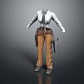 Stylish White Long Sleeve Top With Brown Pants And Decorative Belt Outfit