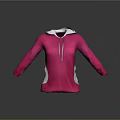 Trendy Pink Hoodie with White Lined Hood and Side Panels