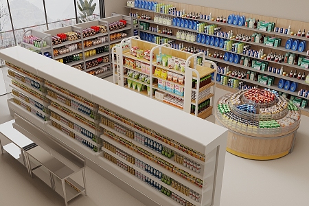 Supermarket Department Store Shelf Container Supermarket Freezer Fresh Freezer 3d model