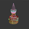 Detailed Space Rocket Model With Conical Top And Mechanical Structure For Space Exploration