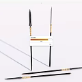 Ancient Style Weapons With Black Shafts Golden Accents And Sharp Spearheads