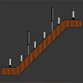 Modern Escalator Design With Wooden Steps Illuminated Lights And Display Panels