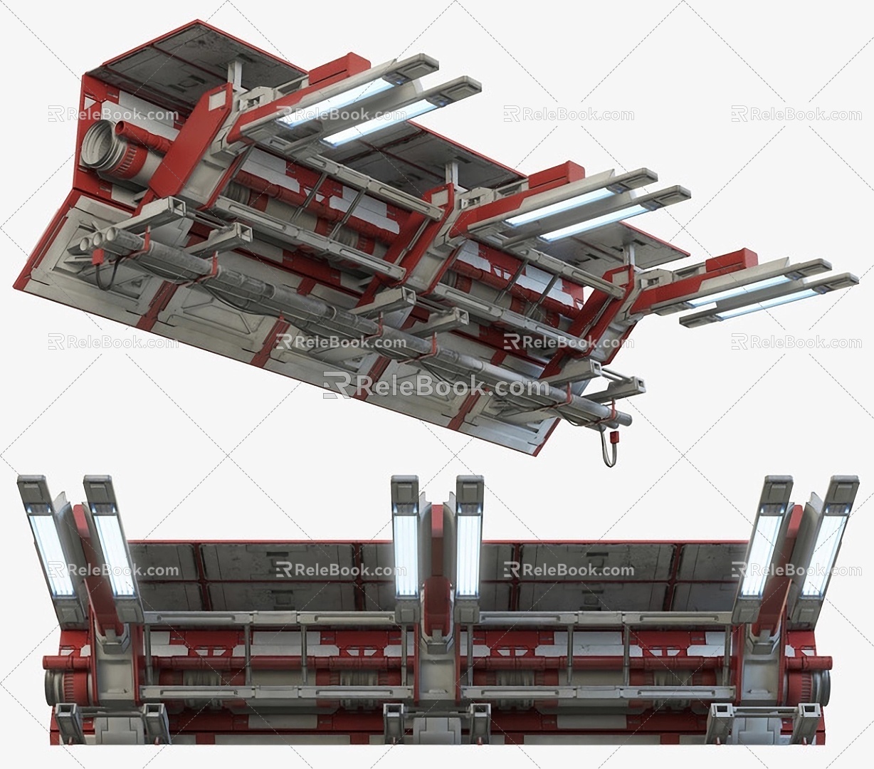 Sci-fi Scene Sci-fi Pipeline Sci-fi Building Meichen Sci-fi Scene Sci-fi Wall Cyberpunk Sci-fi Panel Game Scene Pipeline Cable Game 3d model