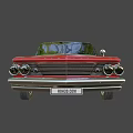 Vintage Red Convertible Car With White Top And Classic Retro Styling