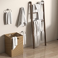 Bathroom products towel rack 3d model