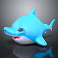 Cute Blue Shark Toy With White Belly And Open Mouth Showing Teeth