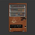 Orange Electronic Vending Machine With Transparent Display Window And Assorted Drinks