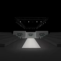 Industrial Mechanical Conveyor System With Long Illuminated Path And Control Panels
