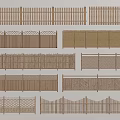 Various Wooden Railings Showcasing Different Designs Patterns And Structures For Outdoor Use 3d model