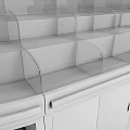 Wooden Display Shelf With Transparent Covers Multiple Layers And Bottom Cabinets For Merchandise