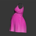 Pink V Neck Dress With Cinched Waist And A Line Skirt Design