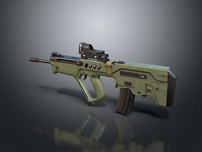 Green Tactical Rifle with Scope and Magazine Modern Military Style Design and Sleek Ergonomic Grip 3d model