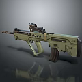 Green Tactical Rifle with Scope and Magazine Modern Military Style Design and Sleek Ergonomic Grip
