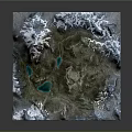 Scenic Natural Mountain Landscape With Snow Capped Peaks Turquoise Lakes And Green Terrain