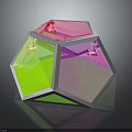 Colorful Geometric Polyhedron Decorative Piece With Transparent Colored Panels For Home Living Space