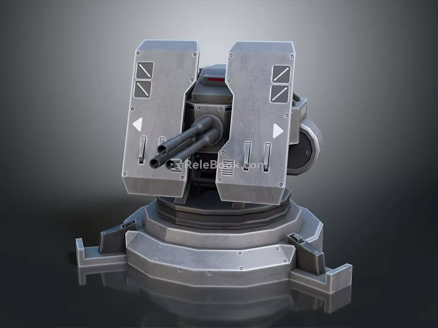Turret Turntable Railgun Sci-fi Tower Defense Game Tower Defense Sci-fi Turret Game Turret Game Battery 3d model