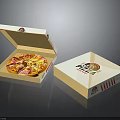 Hot Fresh Pizza Inside Open Box With Closed Packaging Design 3d model
