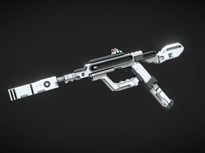 Futuristic Sci Fi Weapon With Advanced Metallic Design And Modern Structure 3d model