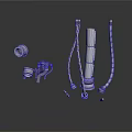 Industrial Mechanical Equipment Parts With Metal Pipes Connectors Screws And Hardware