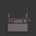 Vintage Radio Electronic Device With Black Casing Antenna FM Dial And Carry Handle