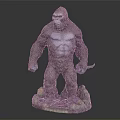 Detailed Muscular Gorilla Figure With White Chest Standing On Decorative Base